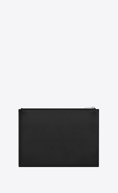 Monogramme Tablet-Etui aus schwarzem Leder